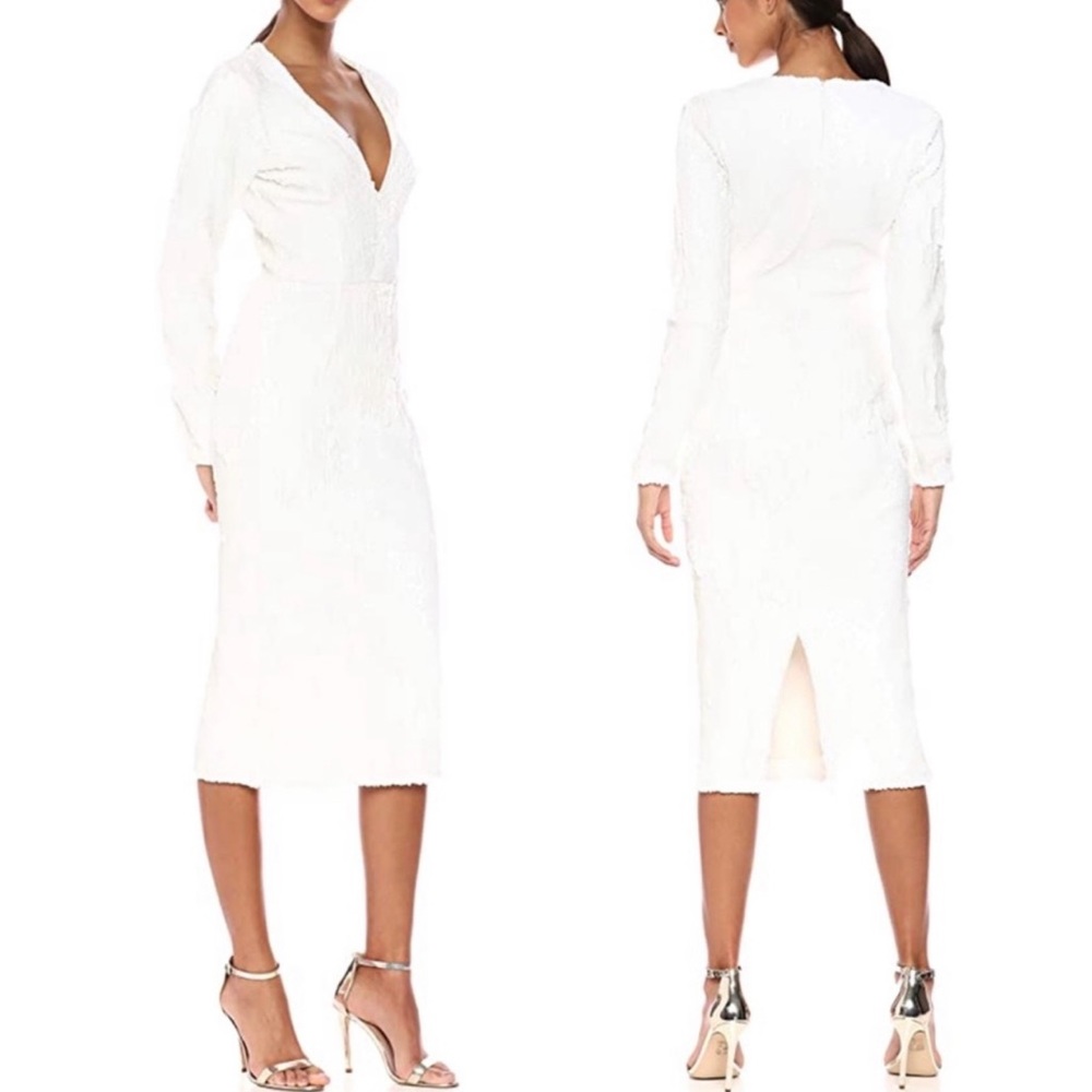 Dress The Population Elizabeth plunging midi dress